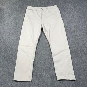 TPJ Slim Thick Pants Mens 33x28 Stretch‎ DenKhaki Cotton Blend Tan J09V55M